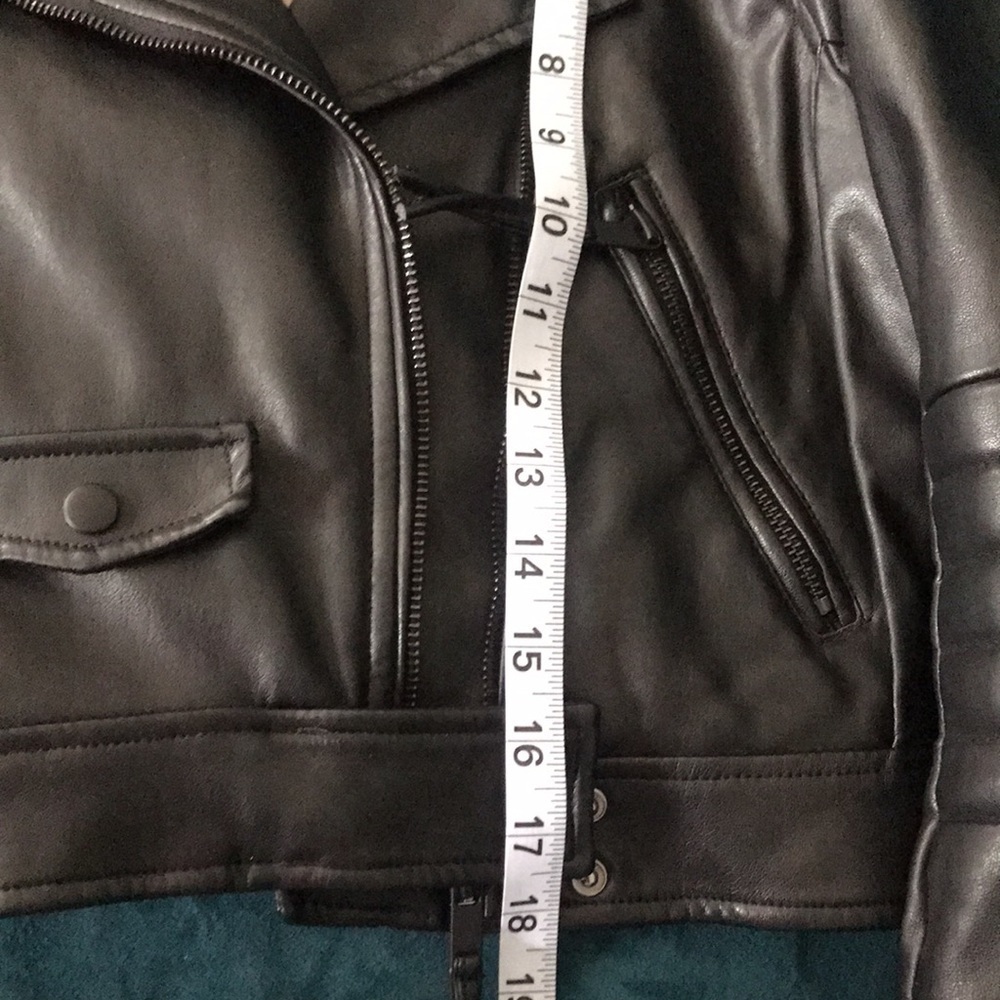 H&M juniors black faux leather zip up moto jacket size 4 - Picture 10 of 12